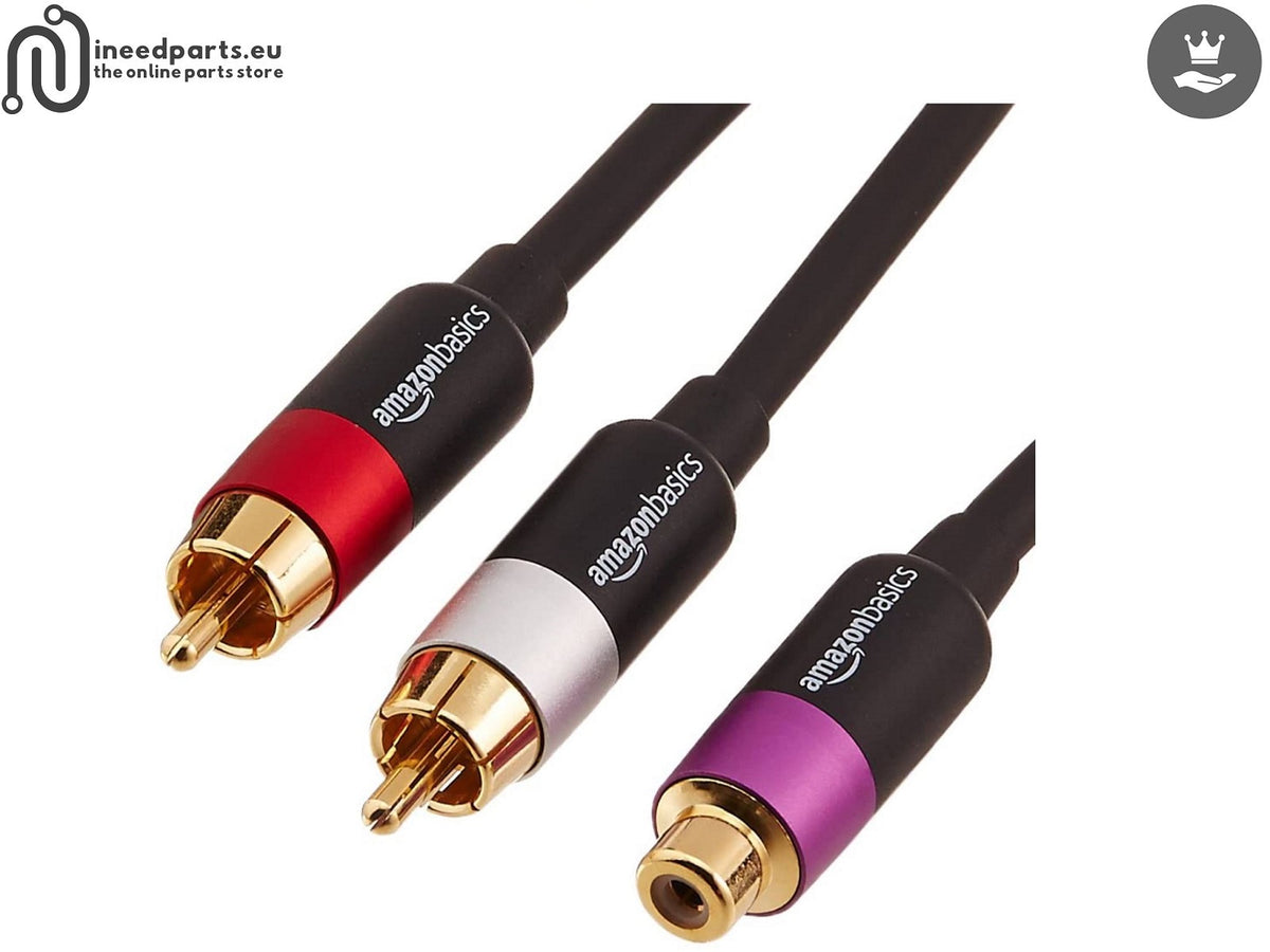 RCA Y-Adapter Splitter Cable 2 Male to 1 Female