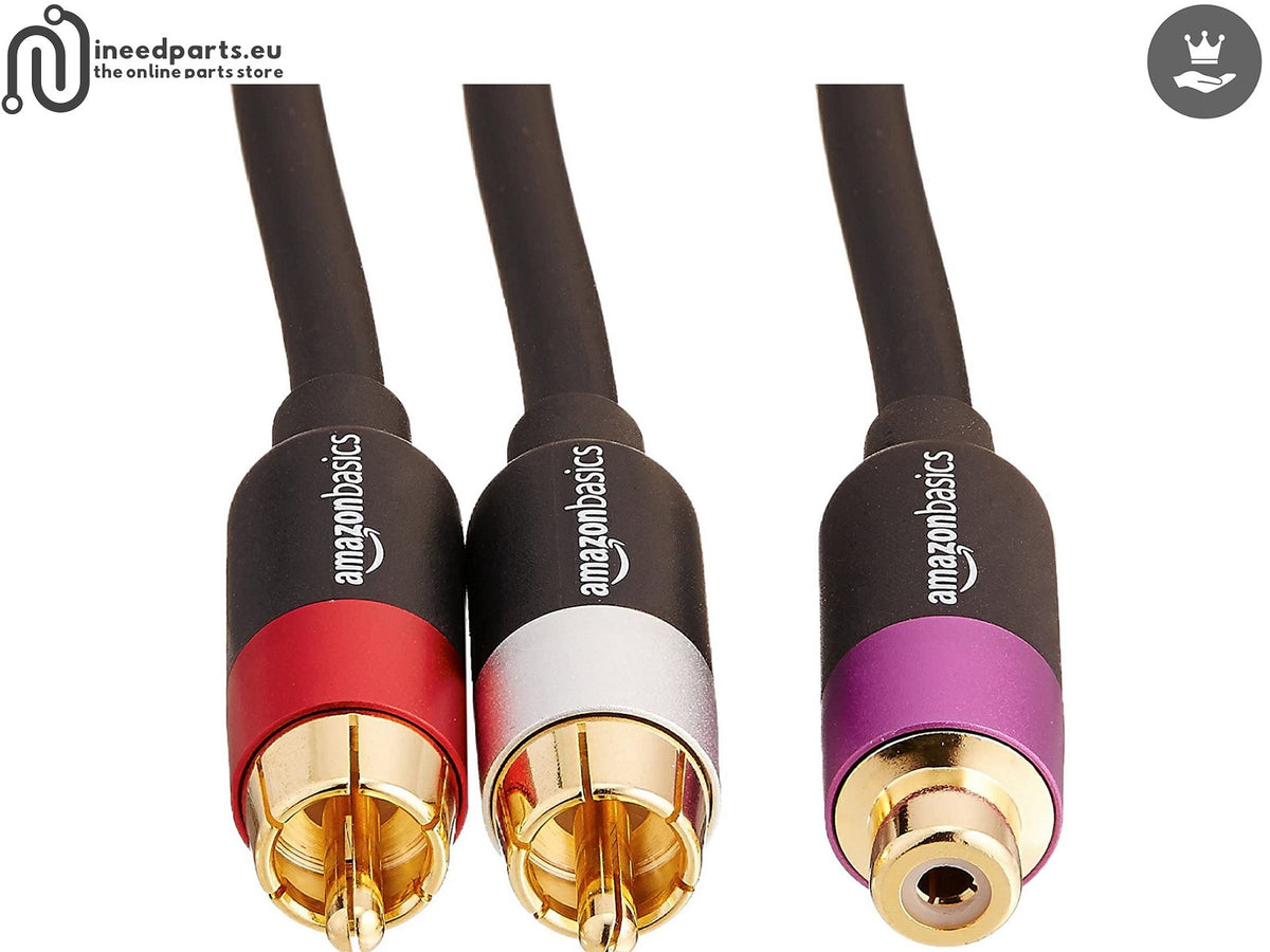 RCA Y-Adapter Splitter Cable 2 Male to 1 Female