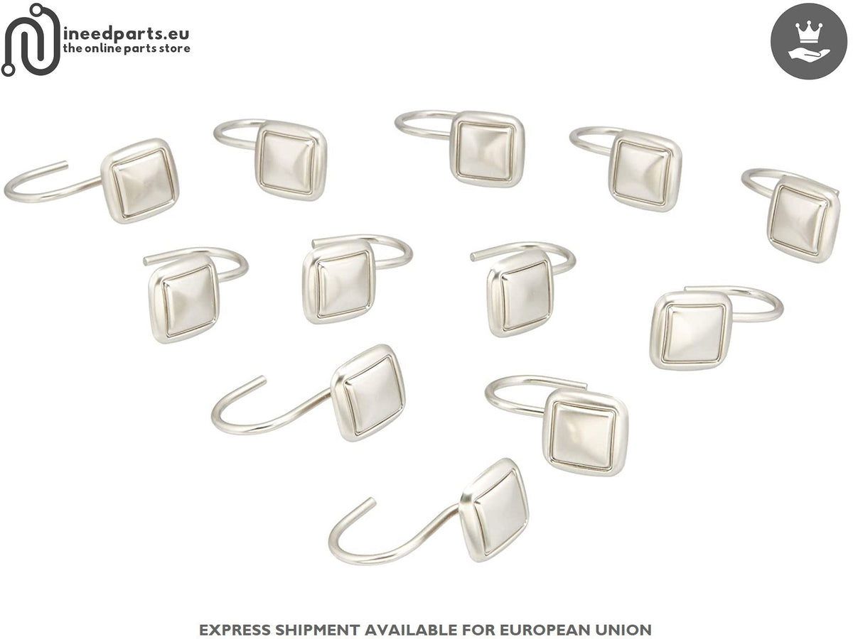 Shower Curtain Hooks Square Nickel Design